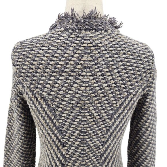 Angel of the North Womens XS Cardigan Tipperary Jacket Fringe Tweed Knit Sweater - Picture 5 of 11